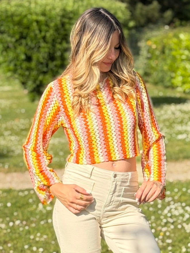 HAUT CROCHET ORANGE