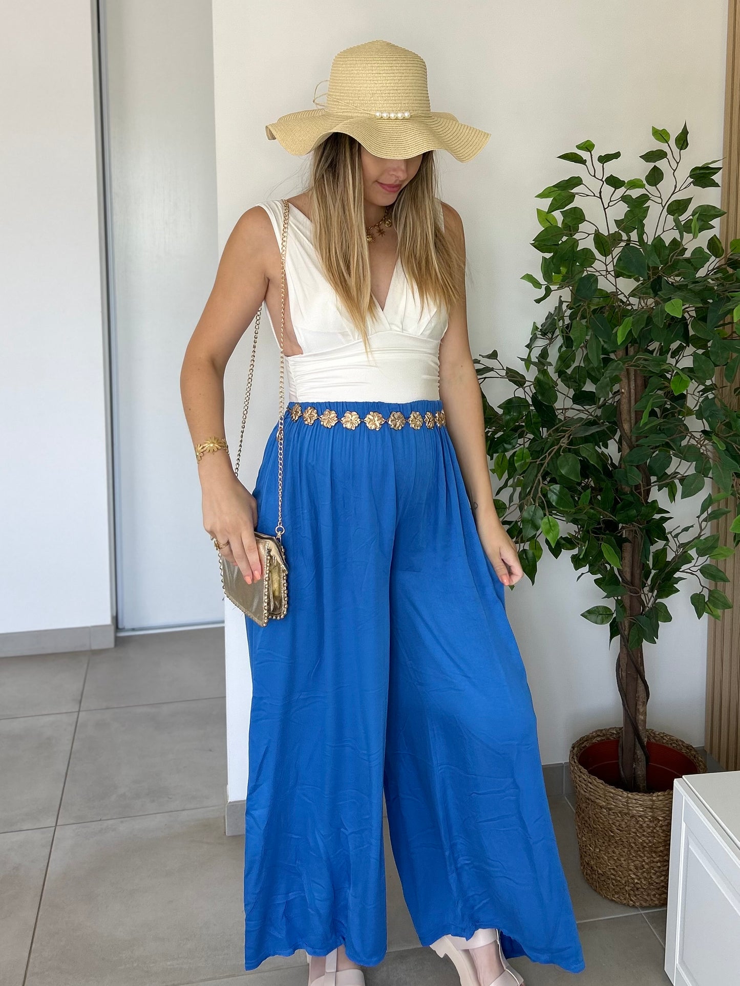 PANTALON AVA BLEU ROI
