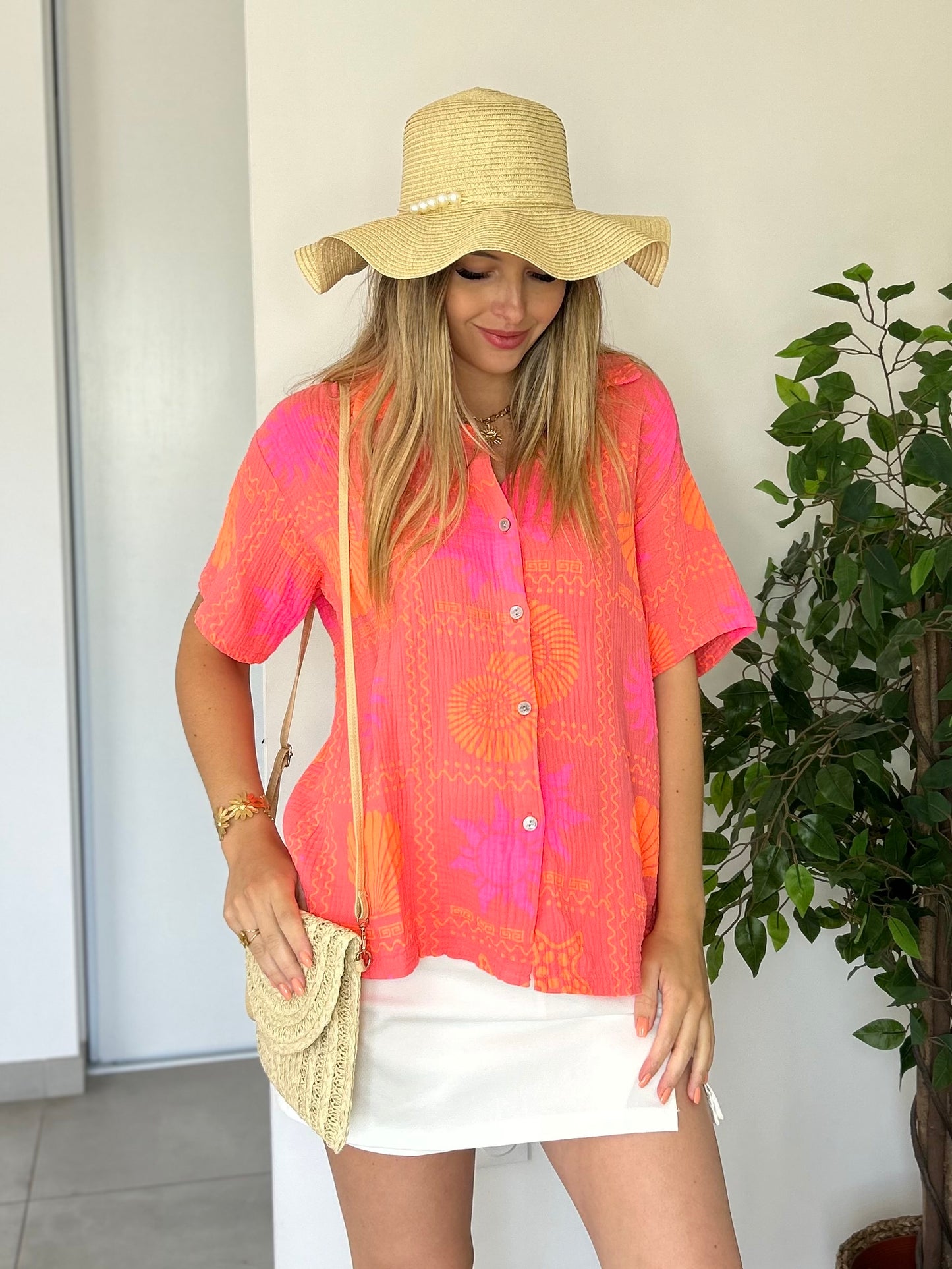 CHEMISE MARYLOU ORANGE FLUO