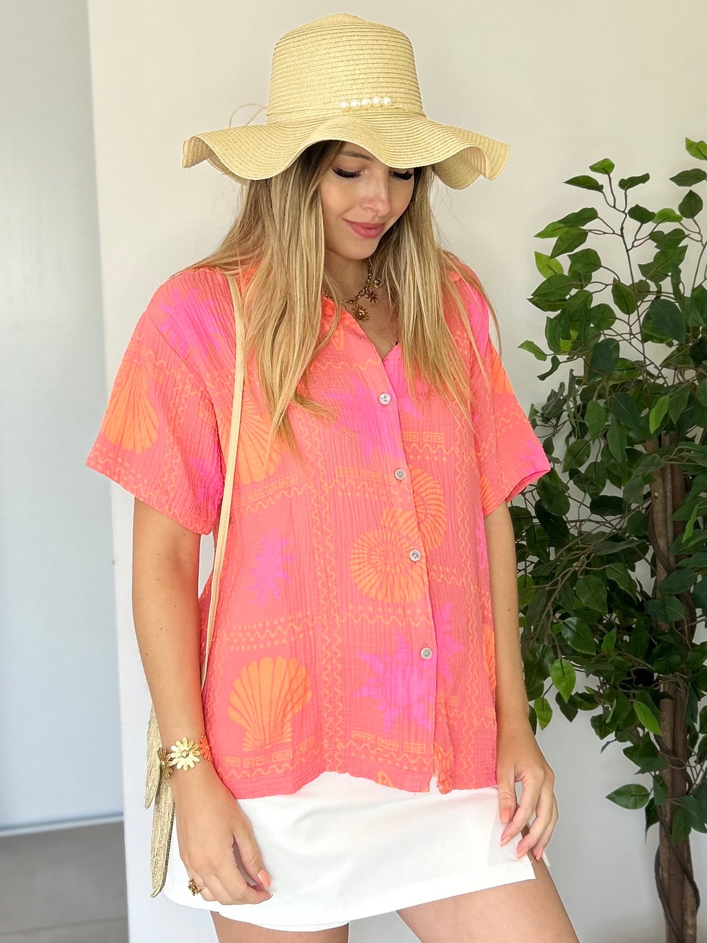 CHEMISE MARYLOU ORANGE FLUO
