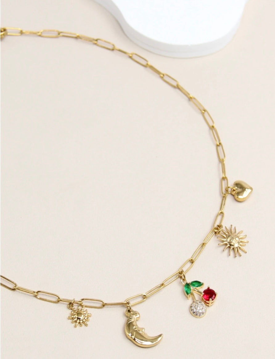 COLLIER BRELOQUE CERISE