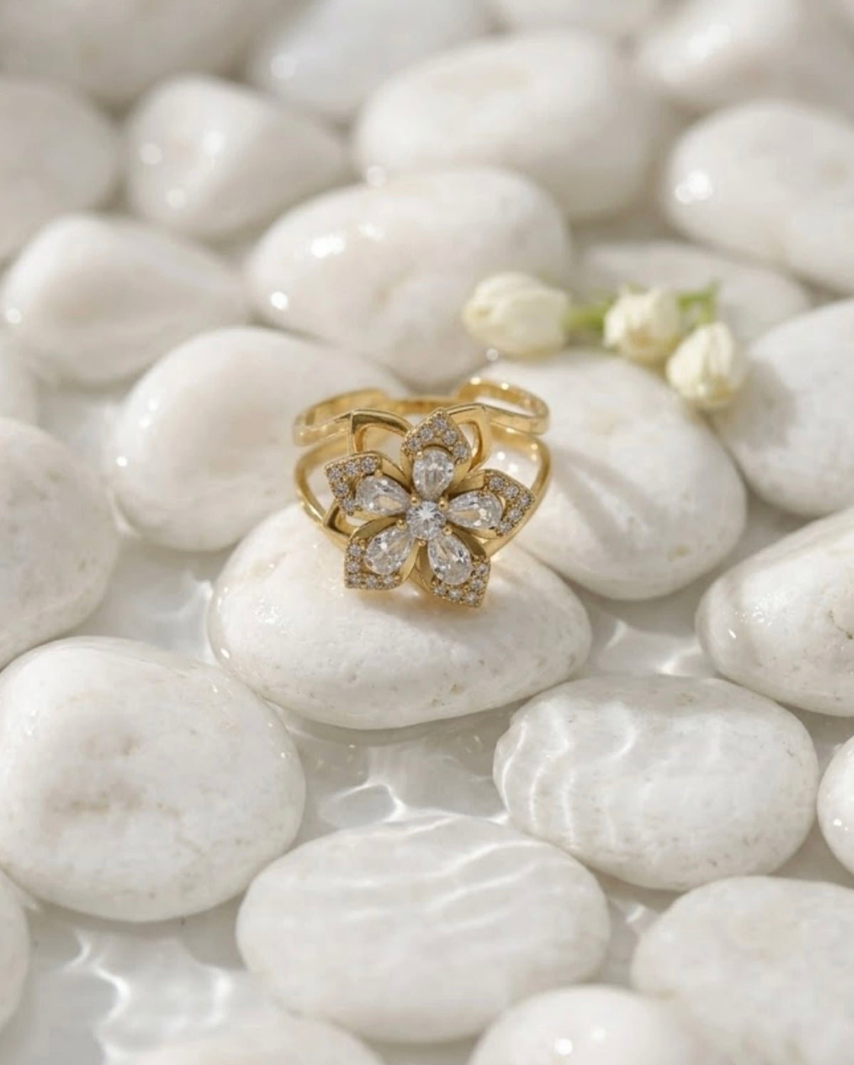 🌼 Bague Anti-Stress Fleur Doré