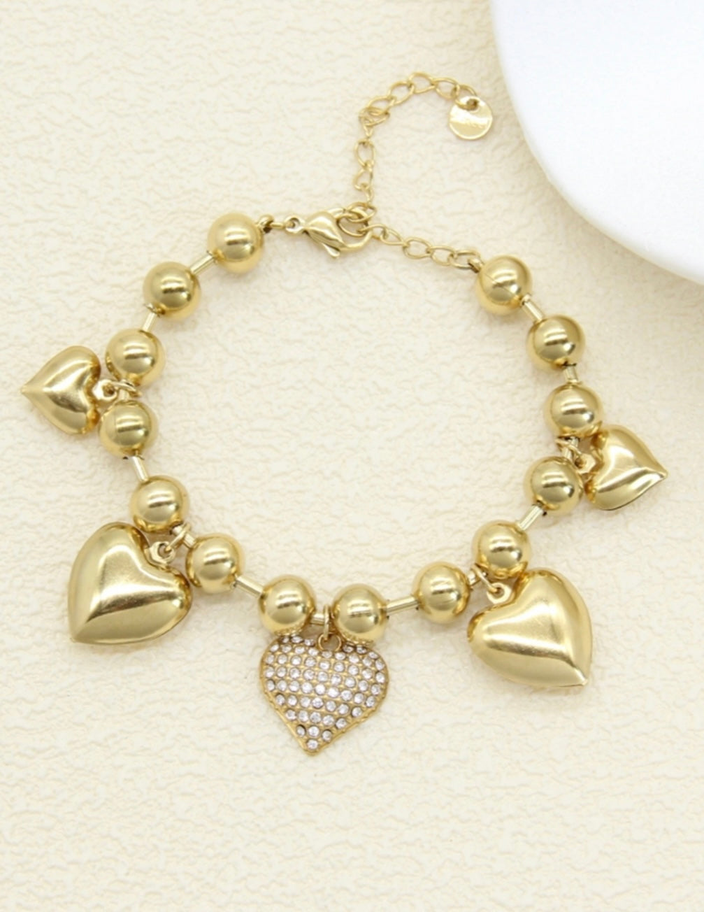 💛 Bracelet Breloque Cœur Doré